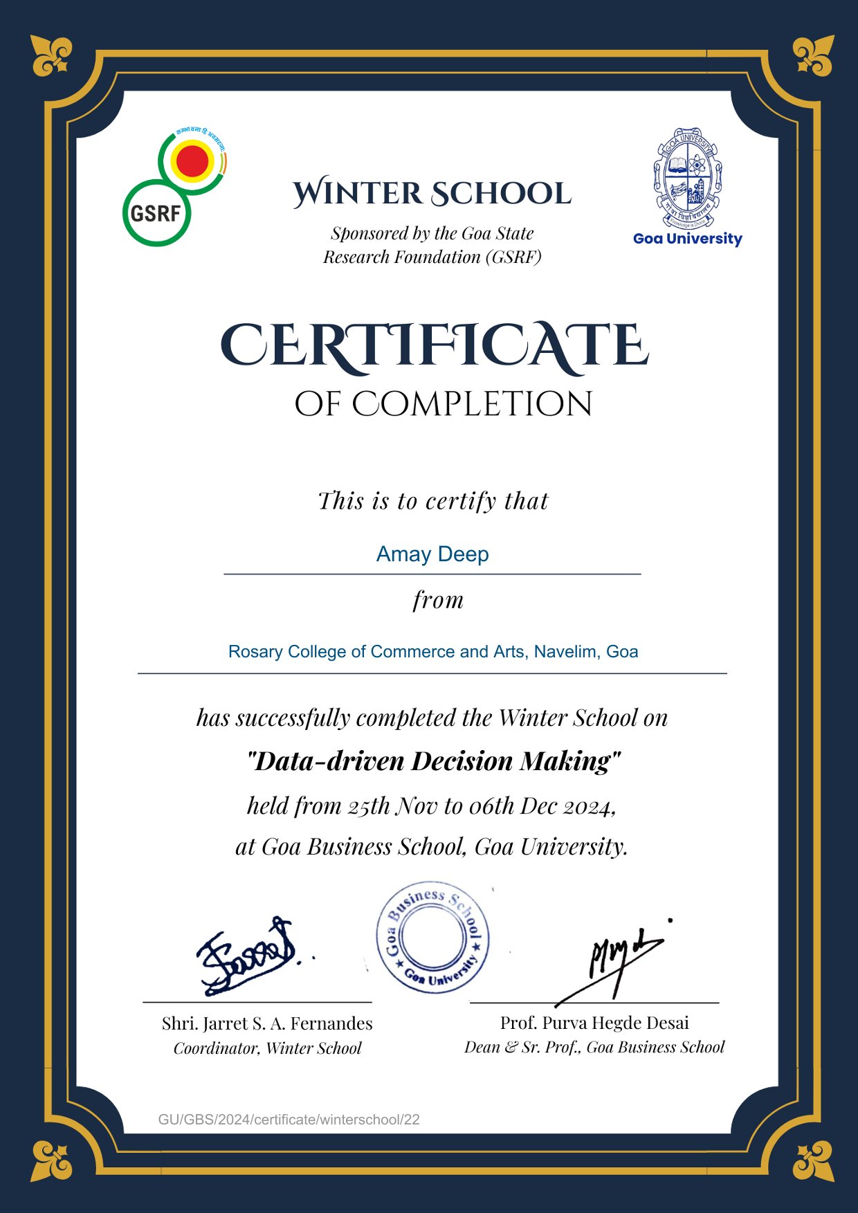 GBS Certificate