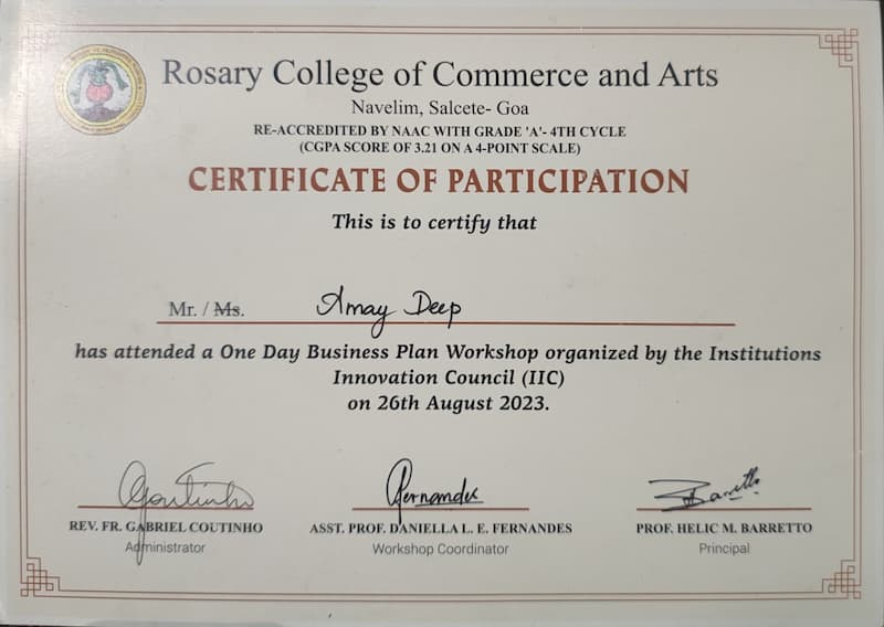 IIC Cert 1