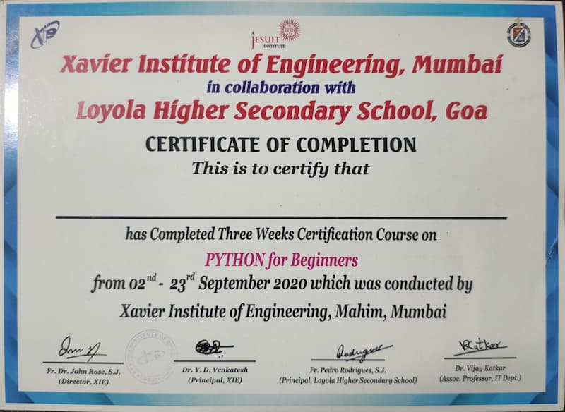 Python Certificate